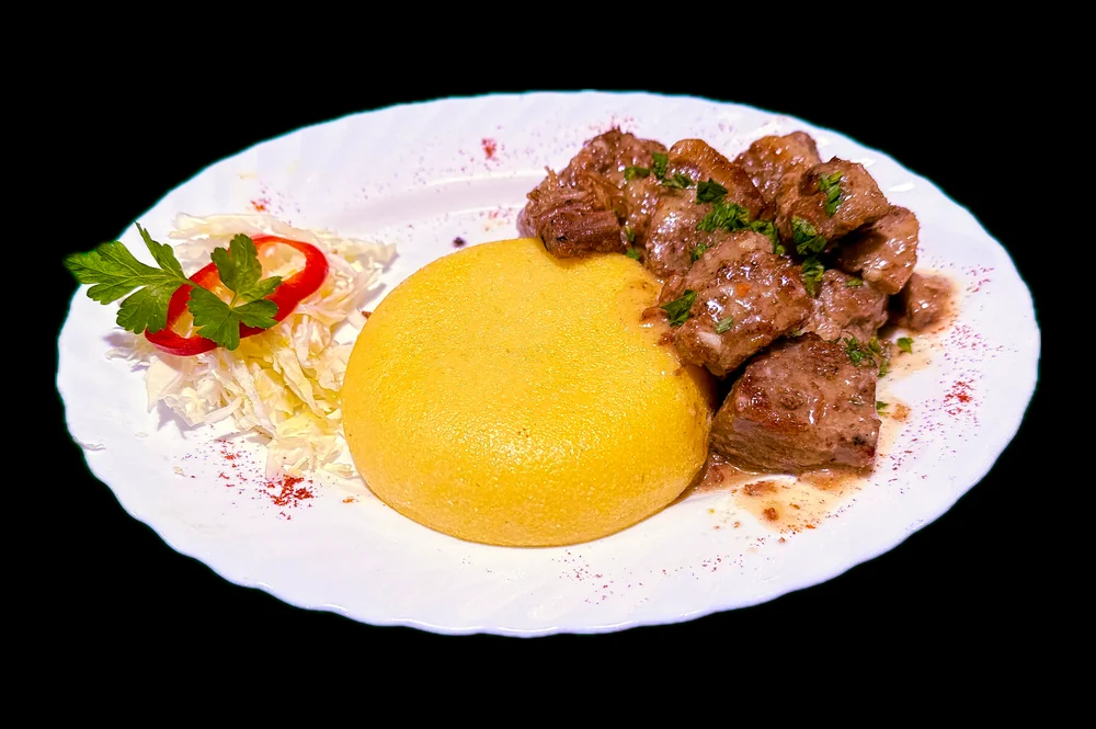 Pork ragout with polenta