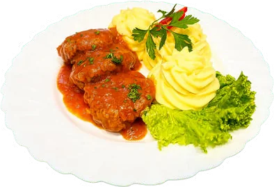 Chifteluțe marinate cu piure – Restaurant Donaudelta Viena