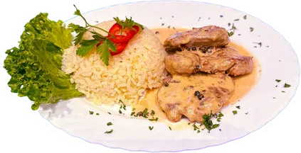 Mușchiuleț în sos de piper cu orez – Restaurant Donaudelta Viena